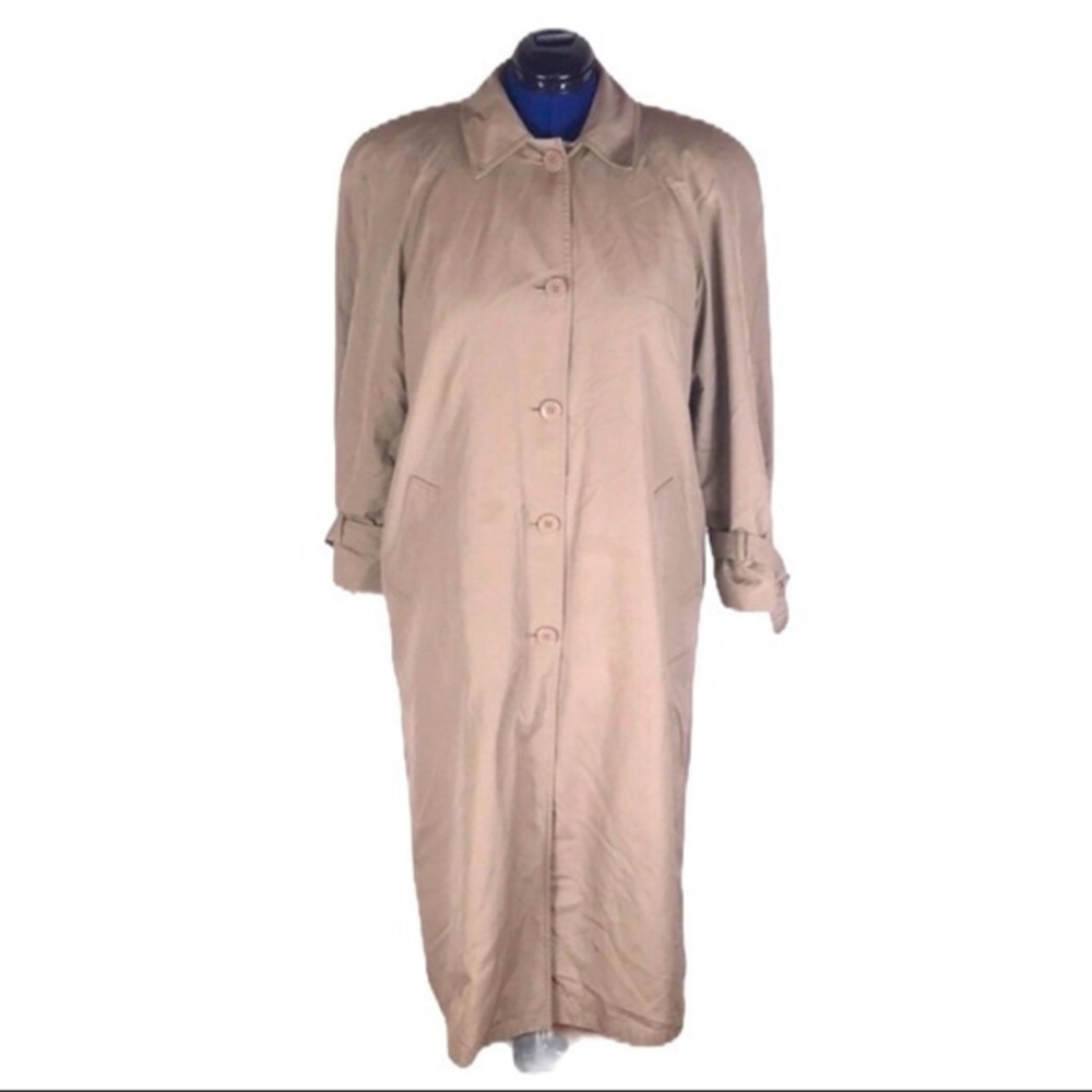 Vintage Misty Harbor 10R tan/beige zip in lining fleece lined trench coat